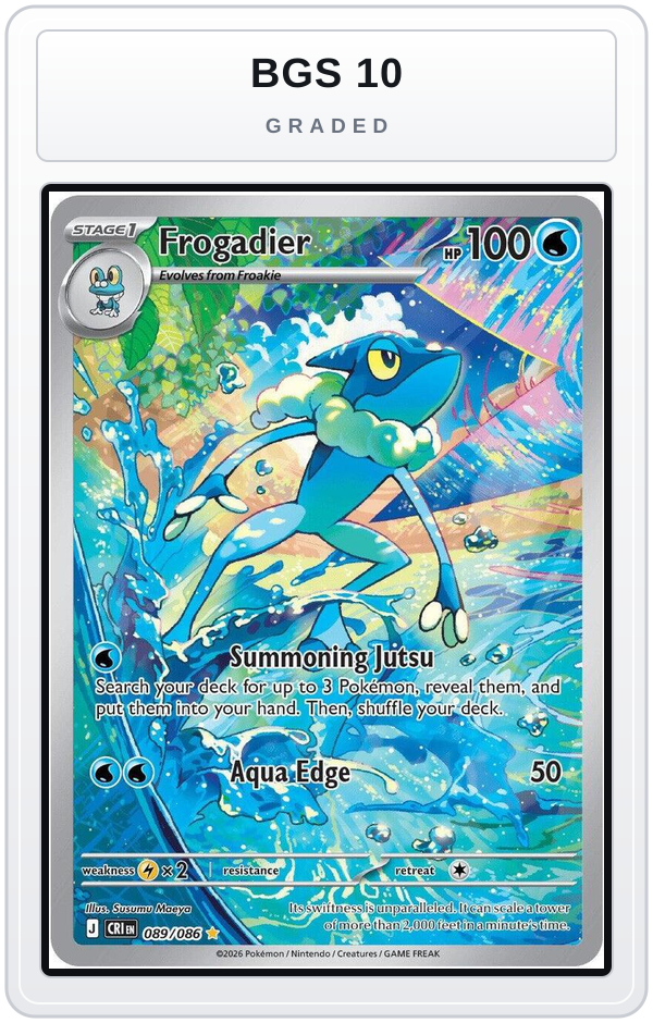 Graded - Frogadier - 089/086 — BGS 10 graded overlay