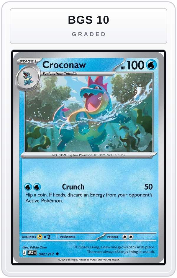 Graded - Croconaw — BGS 10 graded overlay