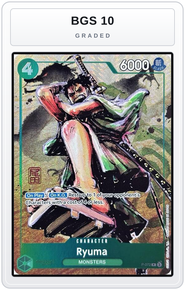 Graded - Ryuma (Oda Stamped Signature) (Premium Card Collection -Best Selection Vol. 3-) — BGS 10 graded overlay