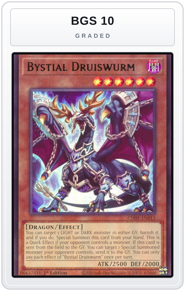 Graded - Bystial Druiswurm — BGS 10 graded overlay