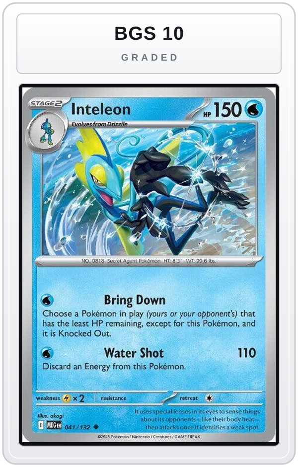 Graded - Inteleon - 041/132 — BGS 10 graded overlay
