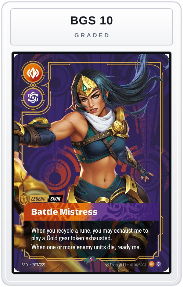 Graded - Sivir - Battle Mistress — BGS 10 graded overlay