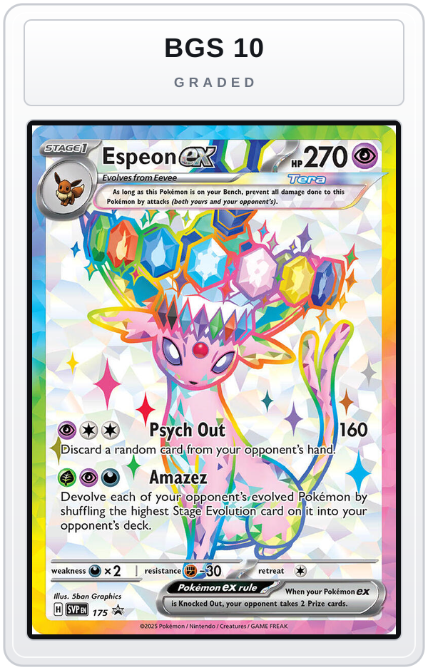 Graded - Espeon ex - 175 — BGS 10 graded overlay
