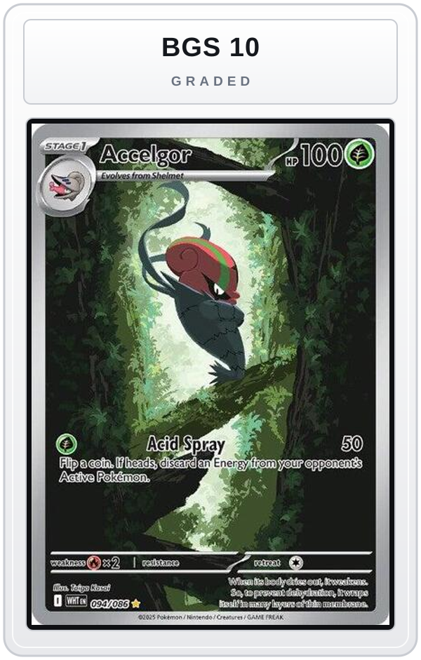 Graded - Accelgor - 094/086 — BGS 10 graded overlay