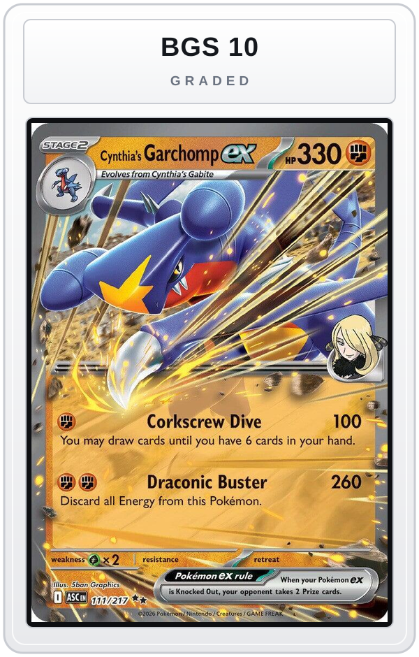 Graded - Cynthia's Garchomp ex — BGS 10 graded overlay