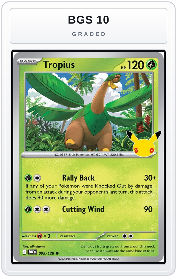 Graded - Tropius — BGS 10 graded overlay