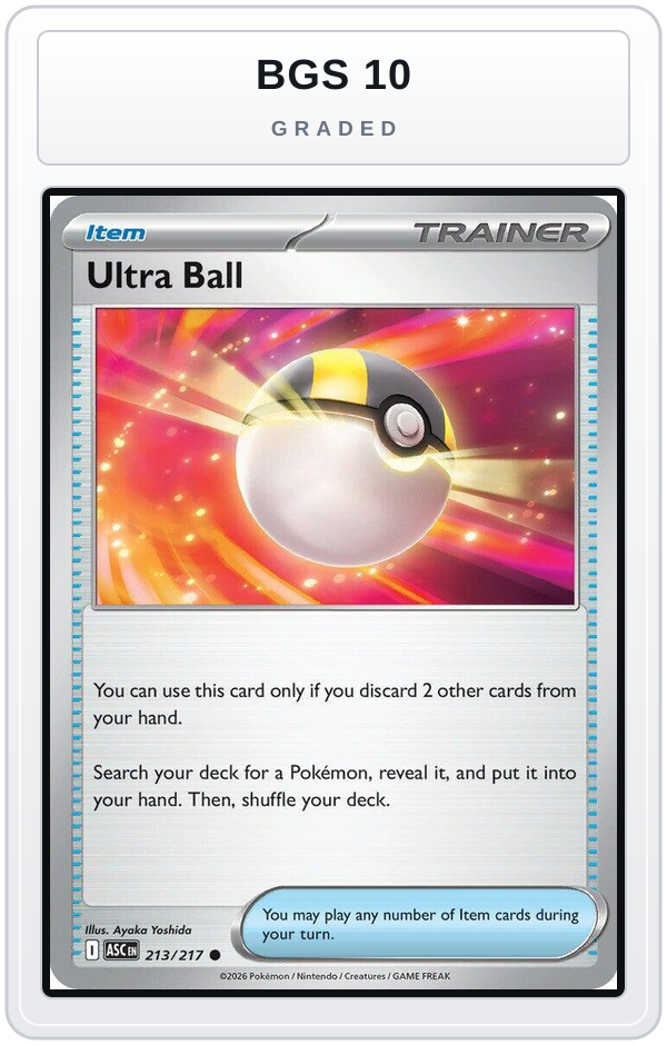 Graded - Ultra Ball - 213/217 — BGS 10 graded overlay