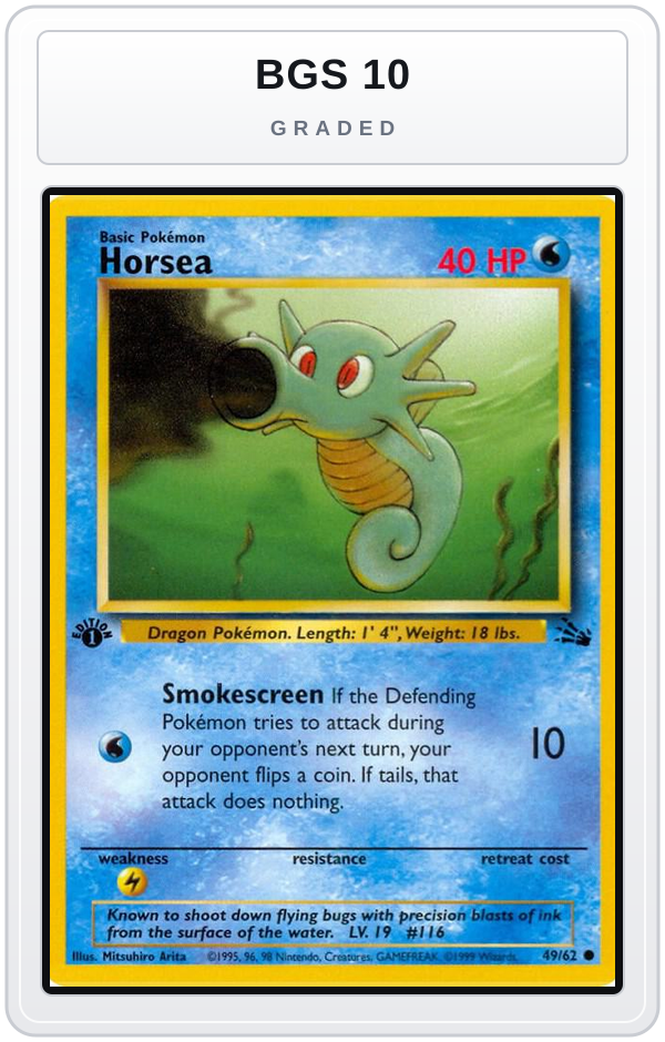 Graded - Horsea — BGS 10 graded overlay