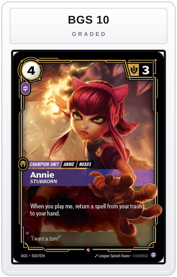 Graded - Annie, Stubborn — BGS 10 graded overlay