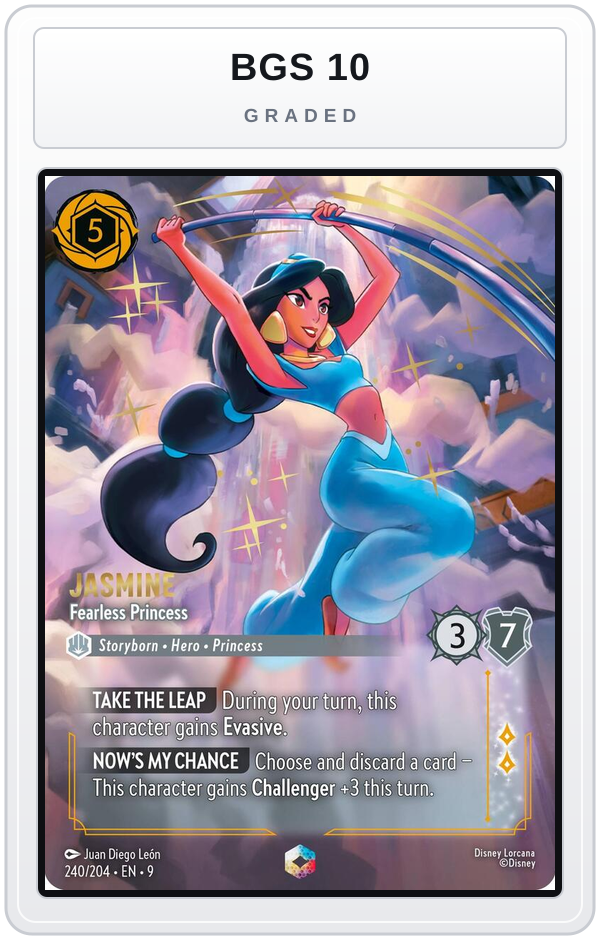 Graded - Jasmine - Fearless Princess (Enchanted) — BGS 10 graded overlay