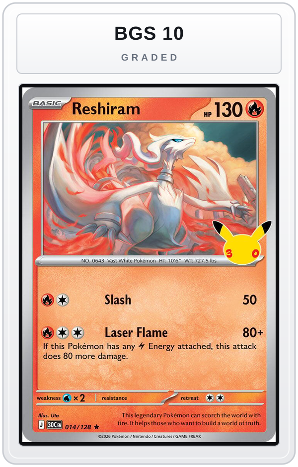 Graded - Reshiram — BGS 10 graded overlay