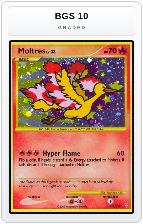 Graded - Moltres (149) — BGS 10 graded overlay