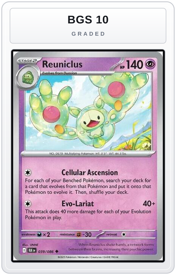 Graded - Reuniclus — BGS 10 graded overlay
