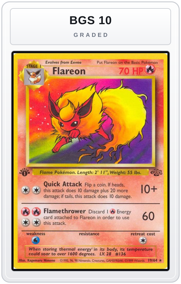 Graded - Flareon (19) — BGS 10 graded overlay