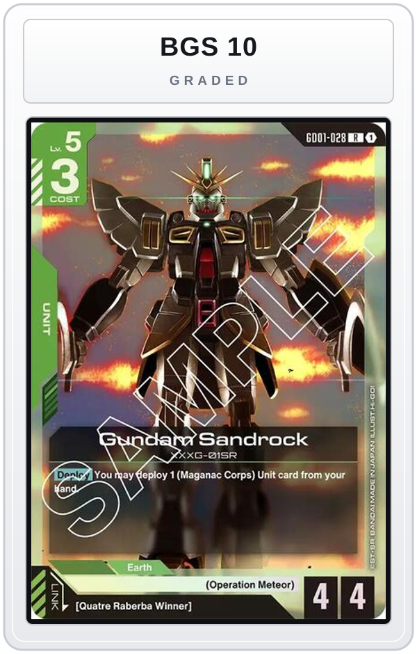 Graded - Gundam Sandrock — BGS 10 graded overlay
