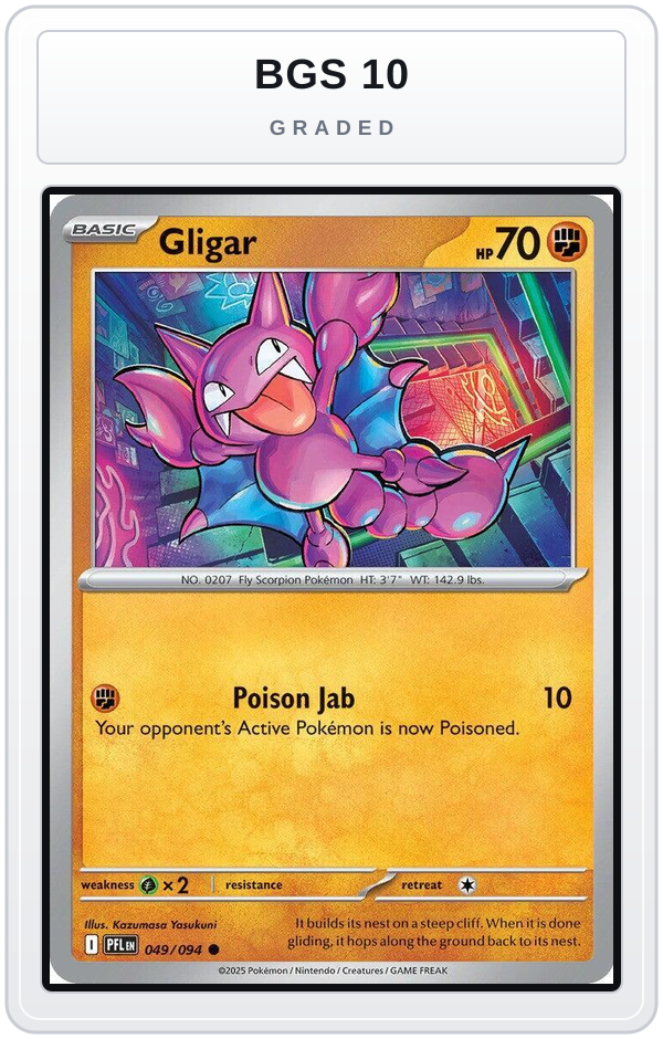 Graded - Gligar — BGS 10 graded overlay