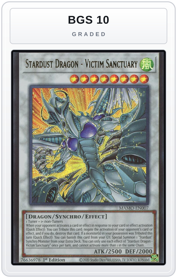 Graded - Stardust Dragon - Victim Sanctuary — BGS 10 graded overlay