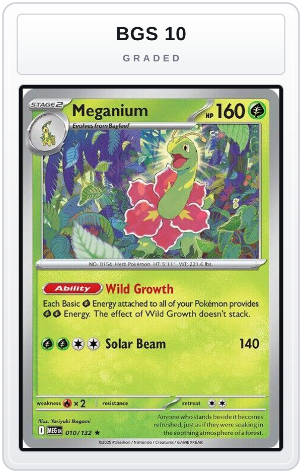 Graded - Meganium — BGS 10 graded overlay