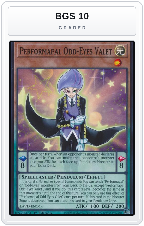 Graded - Performapal Odd-Eyes Valet — BGS 10 graded overlay