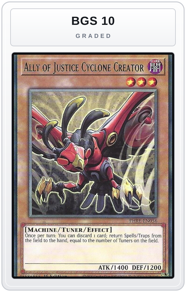Graded - Ally of Justice Cyclone Creator — BGS 10 graded overlay
