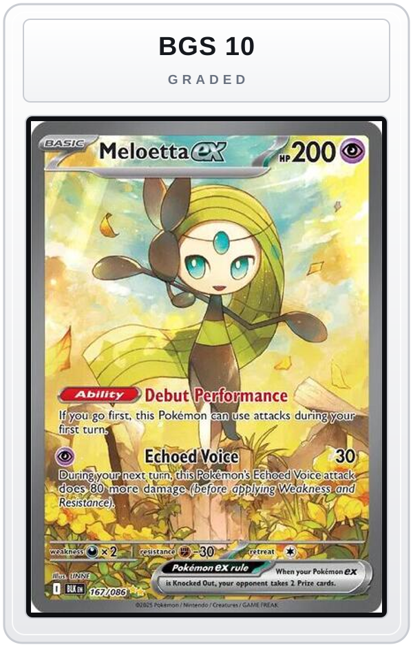 Graded - Meloetta ex - 167/086 — BGS 10 graded overlay