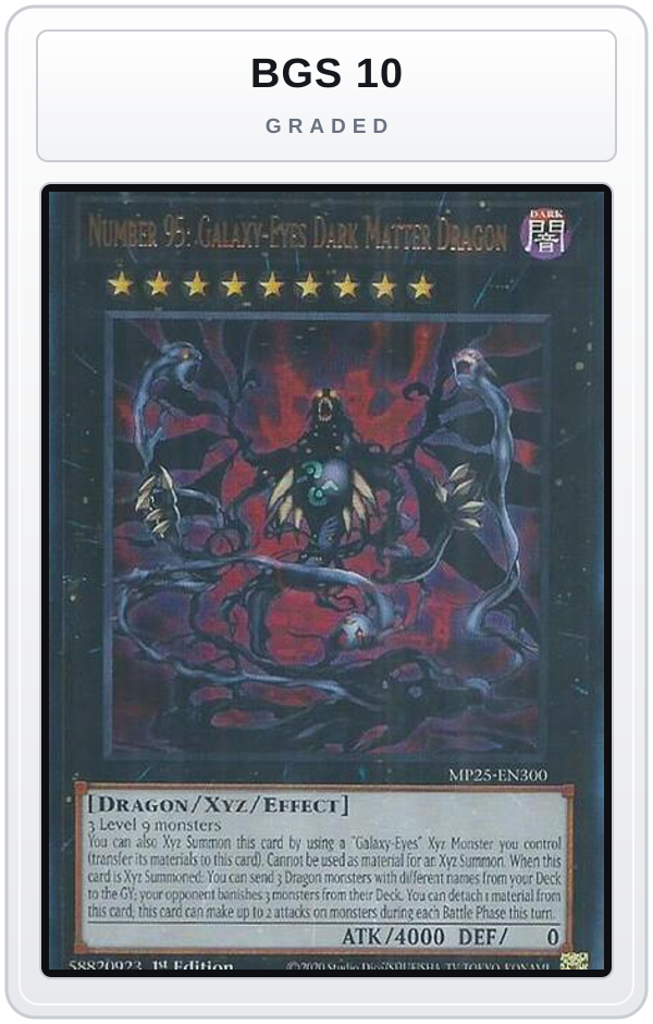 Graded - Number 95: Galaxy-Eyes Dark Matter Dragon — BGS 10 graded overlay