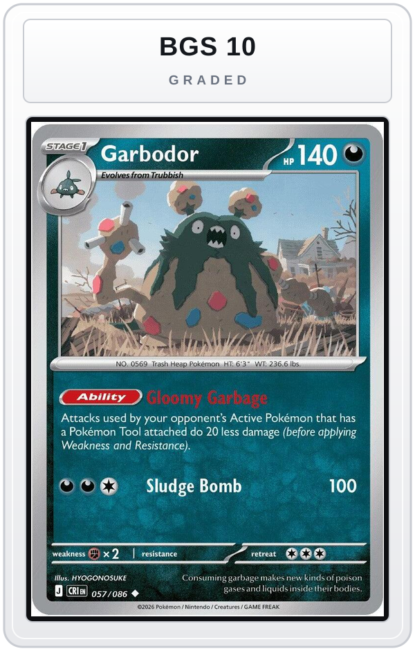Graded - Garbodor — BGS 10 graded overlay