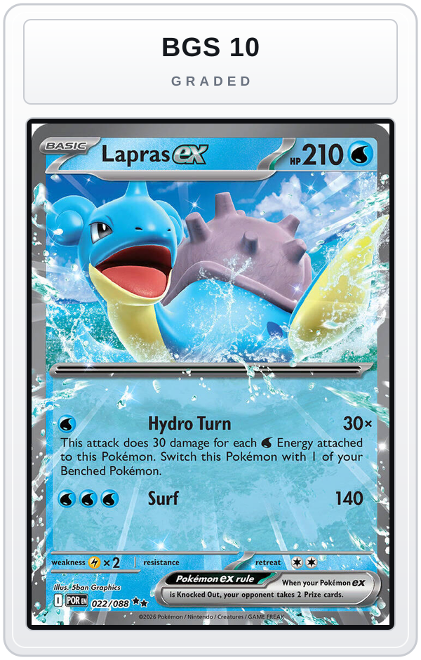 Graded - Lapras ex — BGS 10 graded overlay