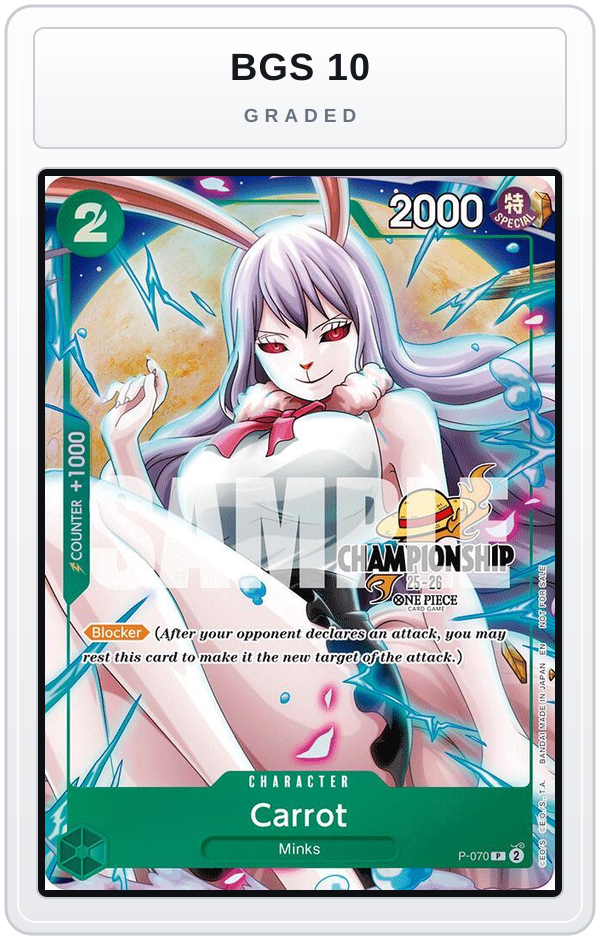 Graded - Carrot (CS 25-26 Event Pack Finalist Ver.) — BGS 10 graded overlay