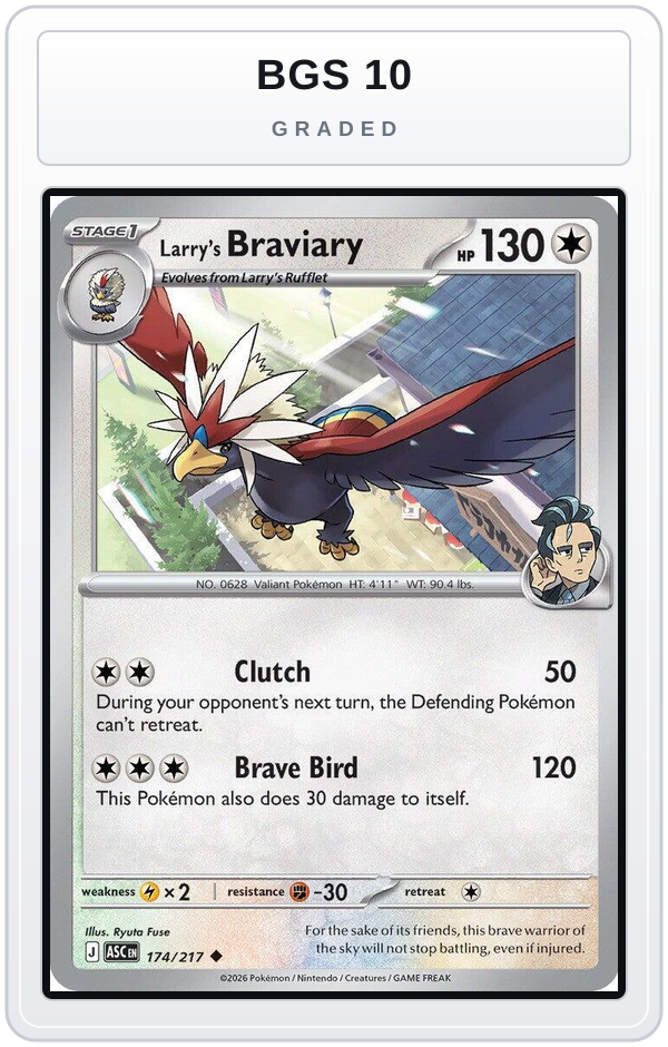 Graded - Larry's Braviary — BGS 10 graded overlay