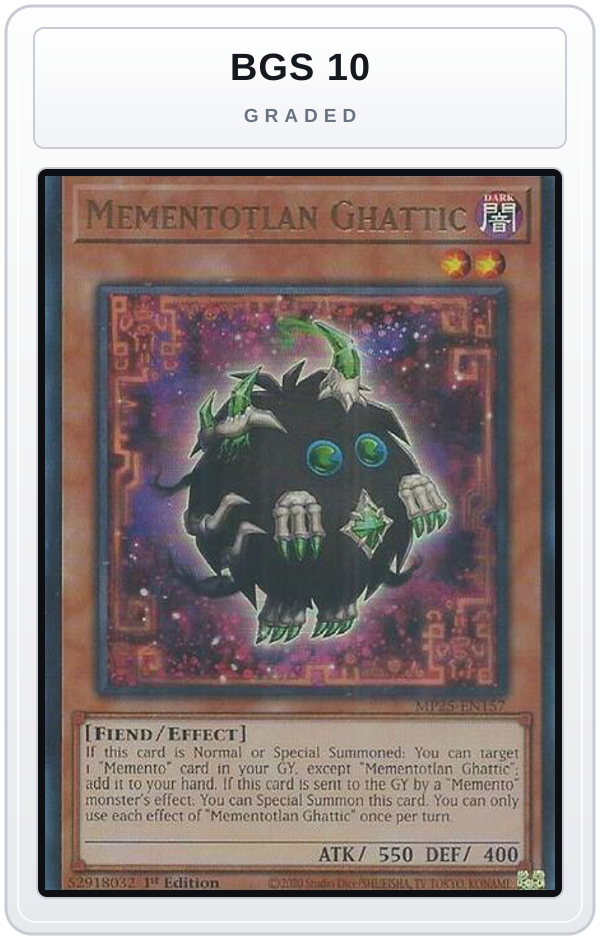 Graded - Mementotlan Ghattic — BGS 10 graded overlay