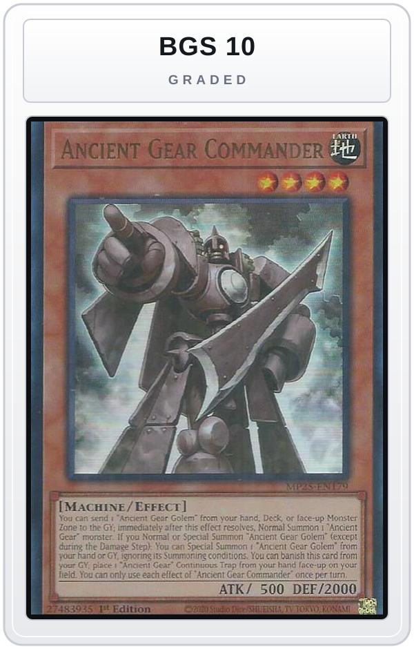Graded - Ancient Gear Commander — BGS 10 graded overlay