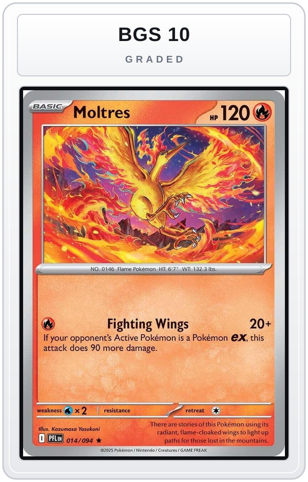 Graded - Moltres — BGS 10 graded overlay