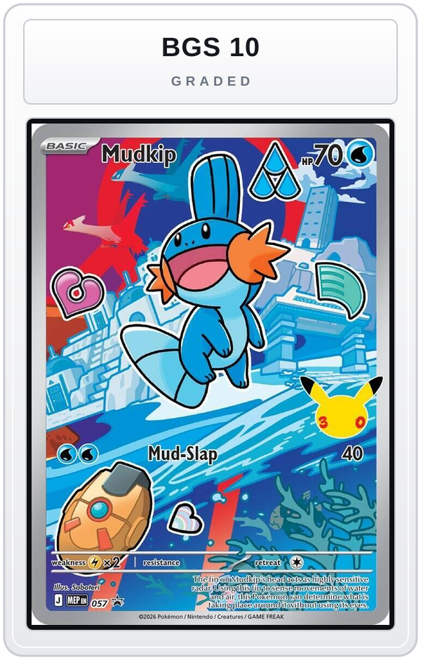 Graded - Mudkip -  057 — BGS 10 graded overlay