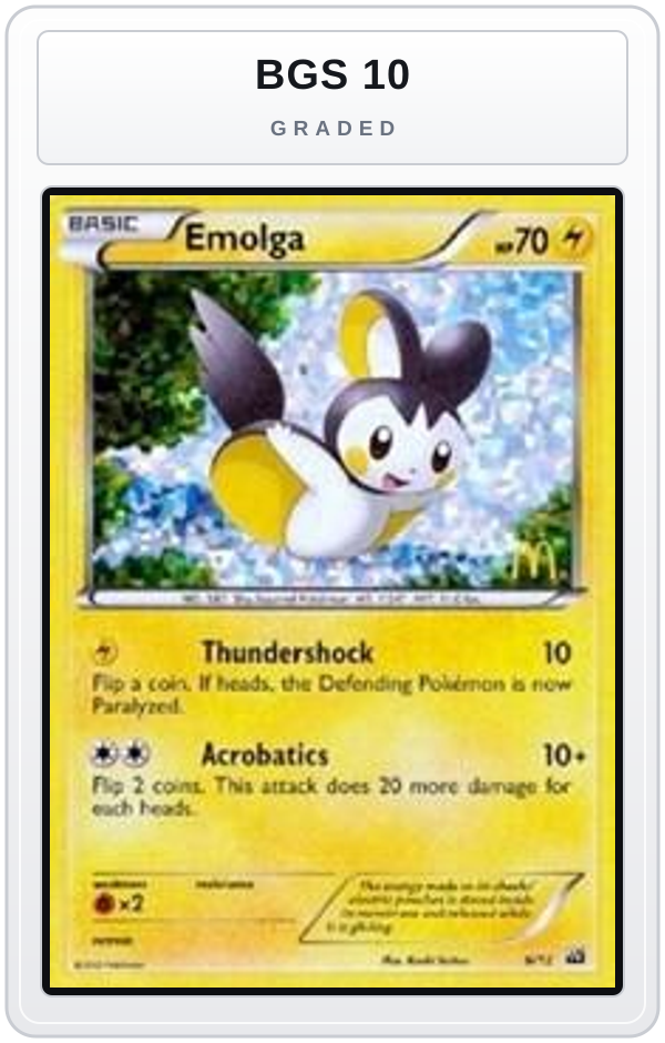 Graded - Emolga - 6/12 — BGS 10 graded overlay