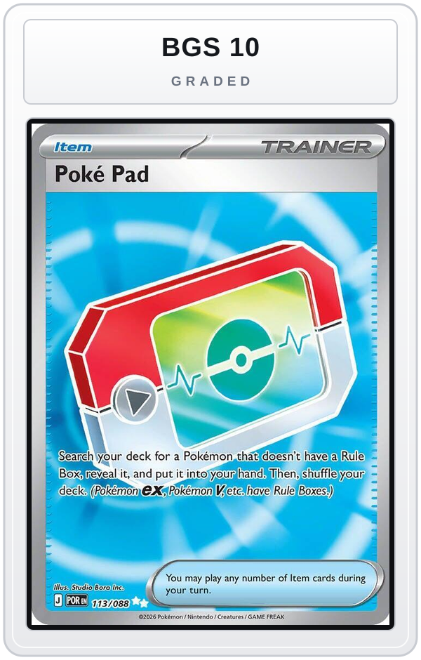 Graded - Poke Pad - 113/088 — BGS 10 graded overlay