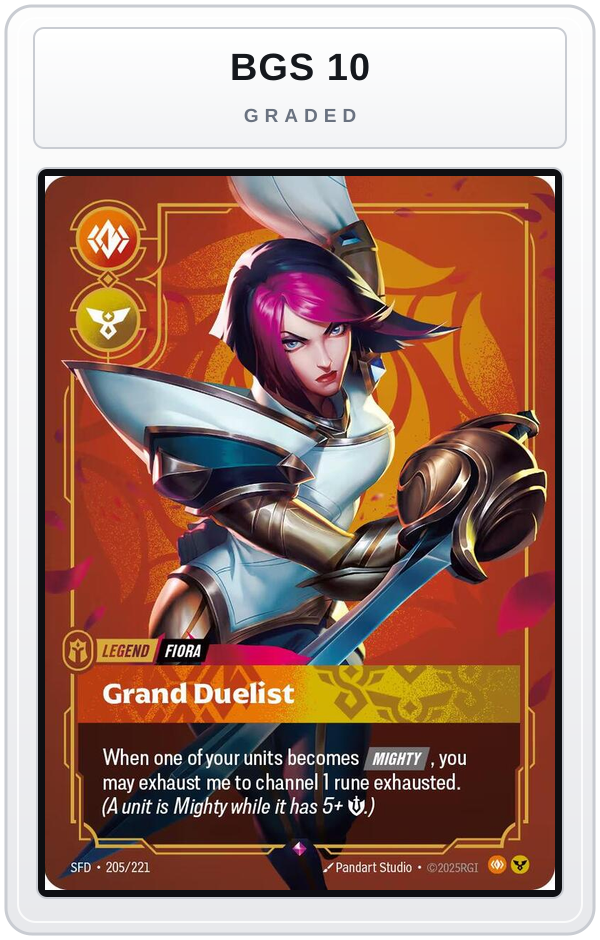 Graded - Fiora - Grand Duelist — BGS 10 graded overlay