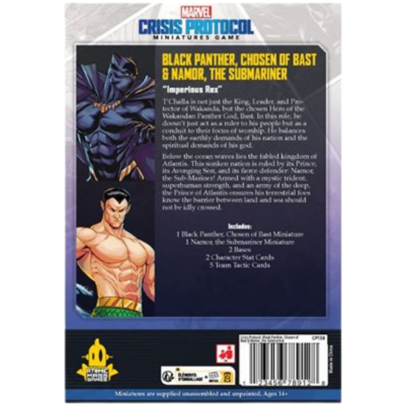 Marvel: Crisis Protocol: Black Panther, Chosen of Bast & Namor The Sub-Mariner - Character Pack