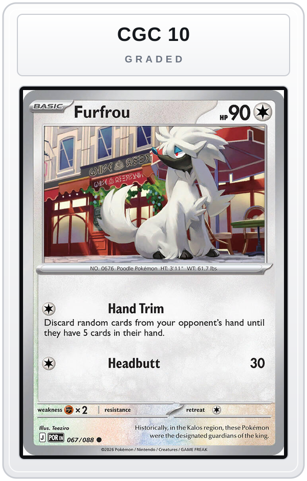 Graded - Furfrou — CGC 10 graded overlay