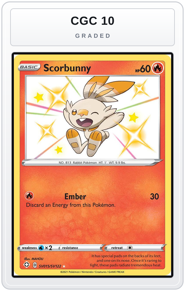 Graded - Scorbunny — CGC 10 graded overlay