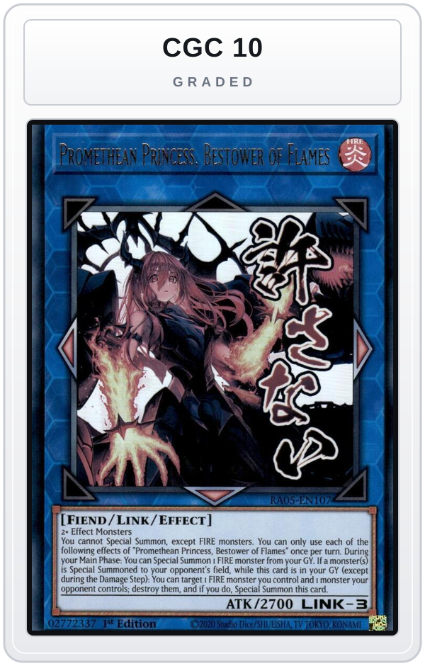 Graded - Promethean Princess, Bestower of Flames — CGC 10 graded overlay