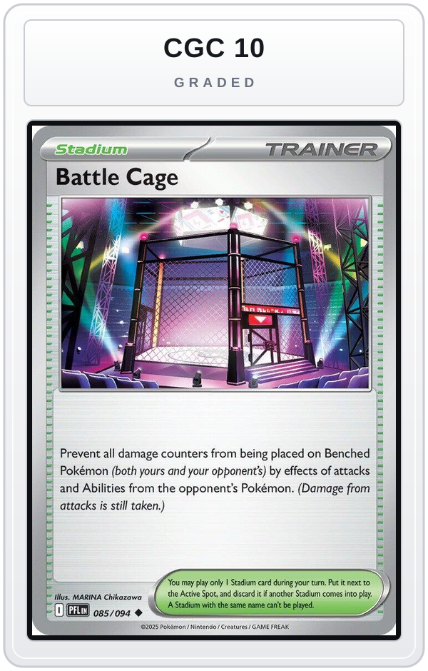 Graded - Battle Cage - 085/094 — CGC 10 graded overlay