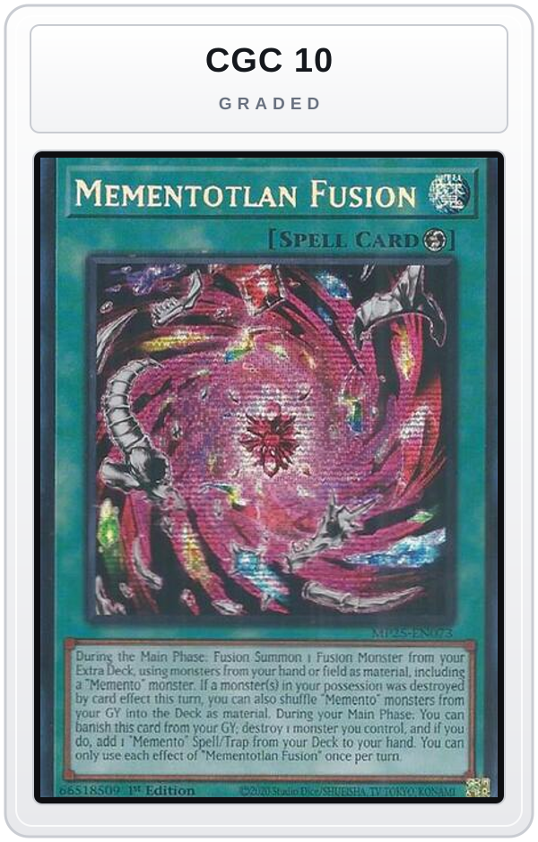 Graded - Mementotlan Fusion — CGC 10 graded overlay