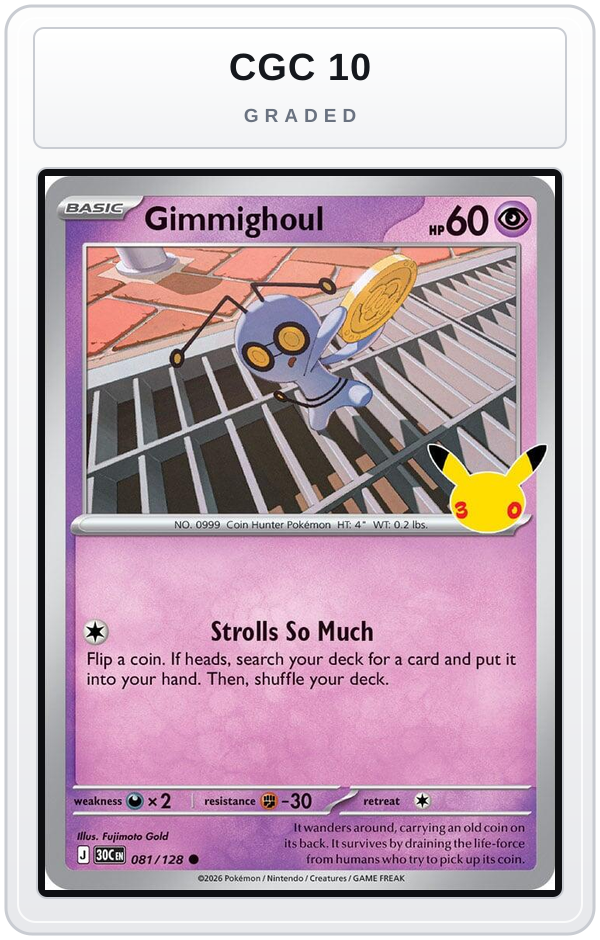 Graded - Gimmighoul — CGC 10 graded overlay
