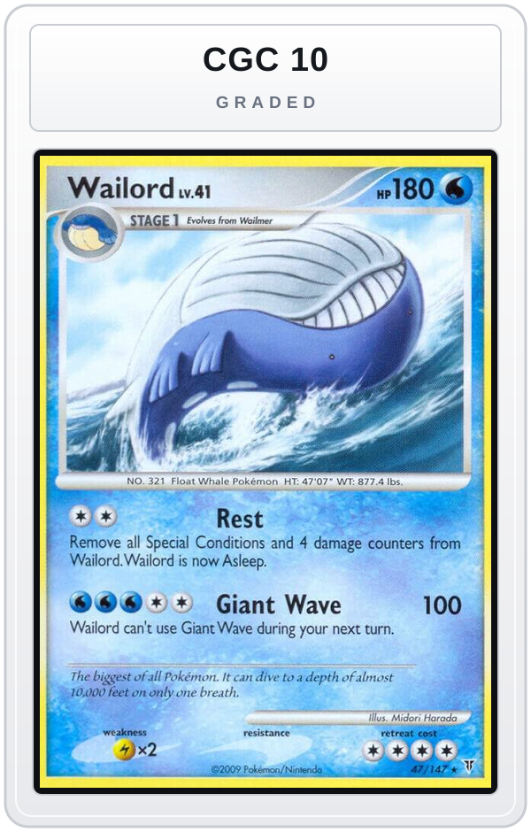 Graded - Wailord — CGC 10 graded overlay
