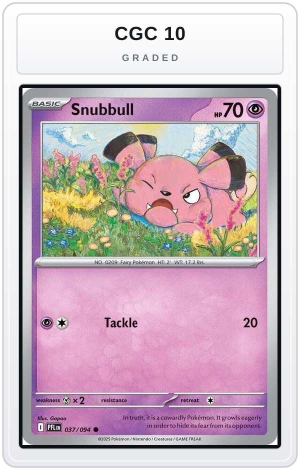 Graded - Snubbull — CGC 10 graded overlay