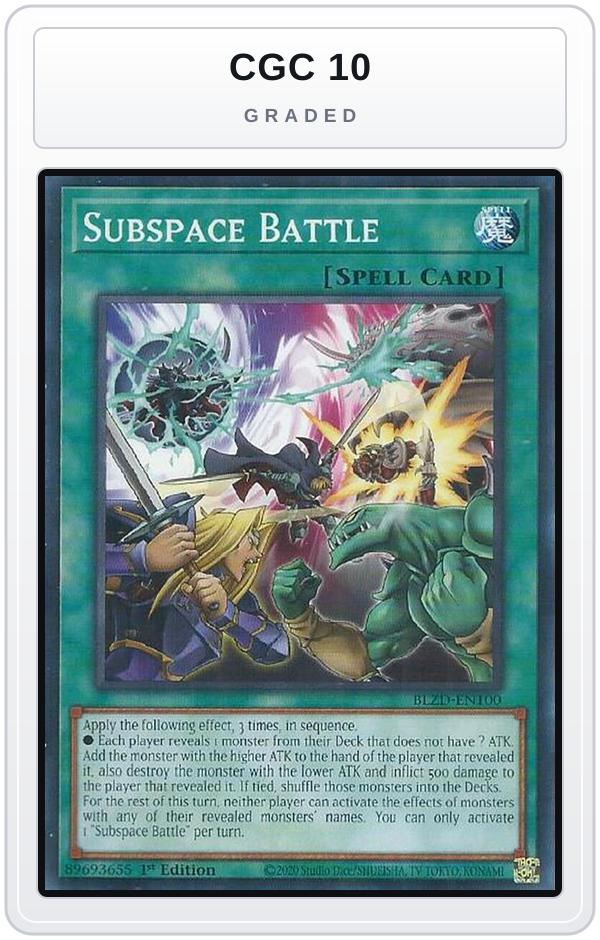 Graded - Subspace Battle — CGC 10 graded overlay