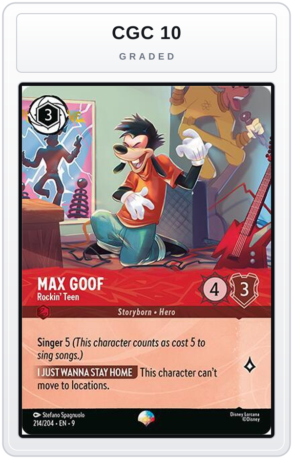 Graded - Max Goof - Rockin' Teen (Epic) — CGC 10 graded overlay