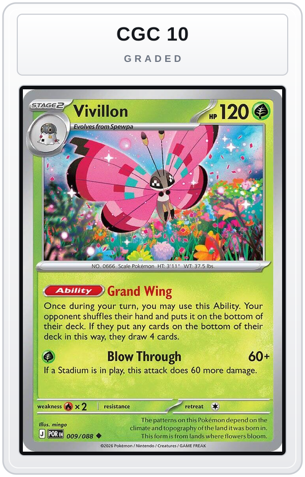 Graded - Vivillon — CGC 10 graded overlay
