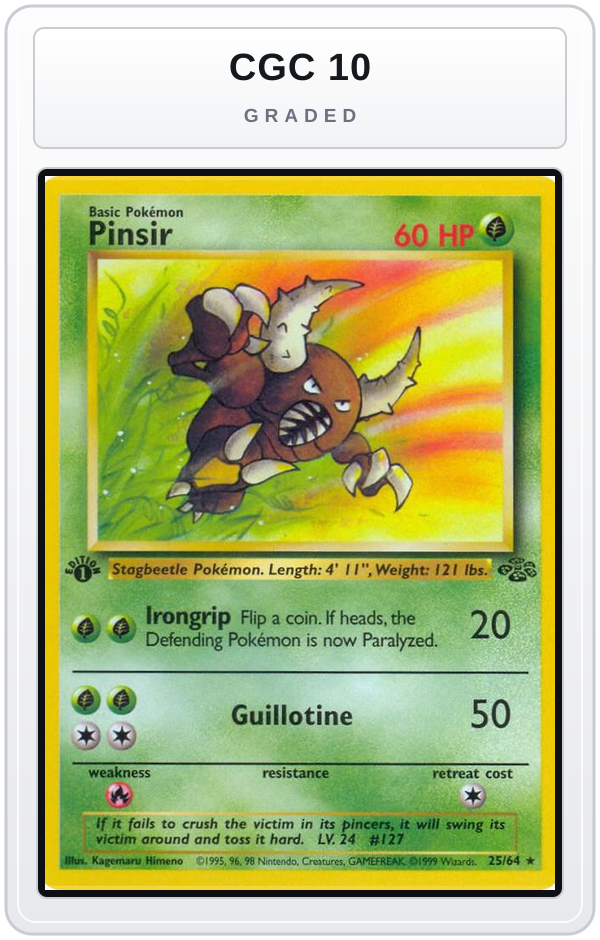 Graded - Pinsir (25) — CGC 10 graded overlay